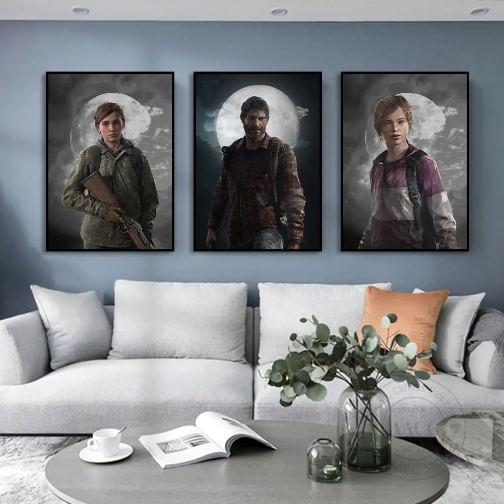 The Last of Us 2 Joel Miller Prints Canvas Paintings Ellie Action Game Poster And Print Wall Picture for Room Cuadros Decoration