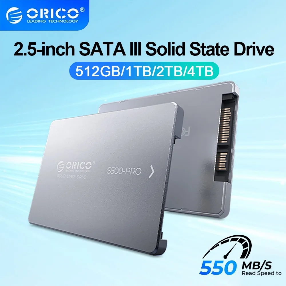 ORICO Solid State Drive 2.5” SATA III Internal SSD Solid State Drive Aluminum 3D NAND 1TB 2TB 4TB SSD for Steam Deck PC Laptop