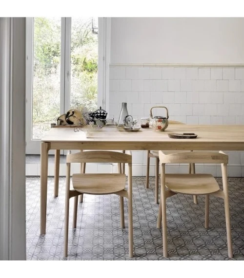 

Nordic wabi style rectangular solid wood dining chair stretch oak dining table creative negotiation conference table modern