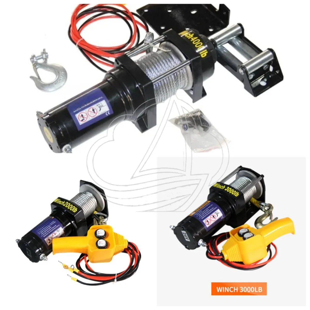 12V/24V Electric Winch Off-Road Car Traction Self-Rescue Tool Vehicle Recovery Gear New Wholesale Supply 3000lbs