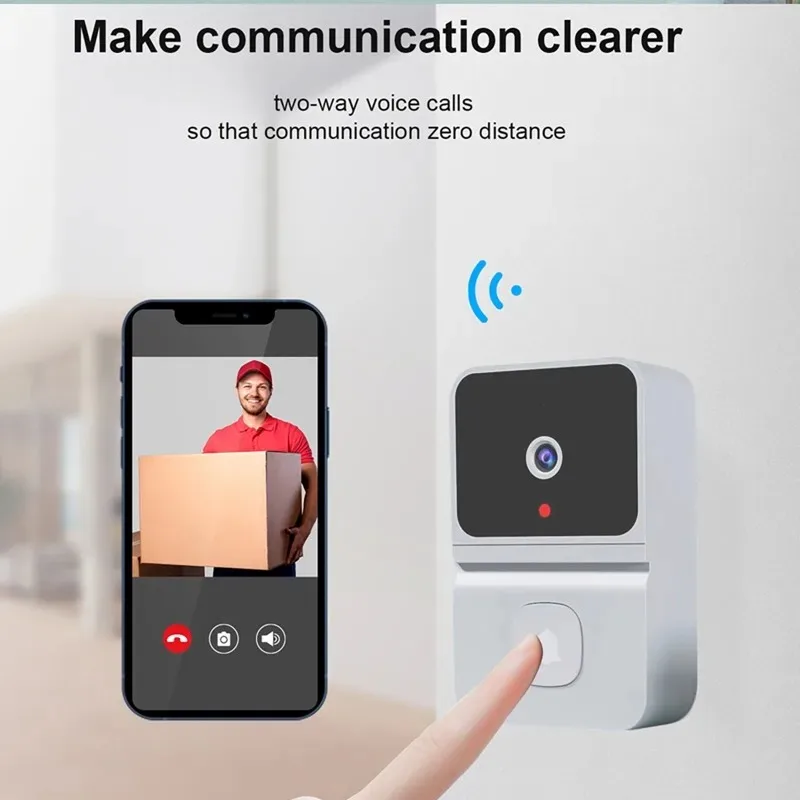 Wireless Doorbell WiFi Outdoor HD Camera Security Door Bell Two-way Audio Night Vision Video Intercom For Home Monitor Doorbell