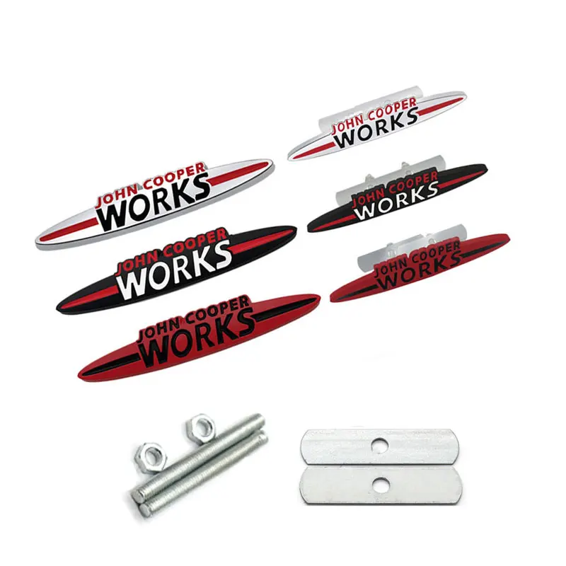 

JOHN COOPER WORKS rear trunk label car stickers for MINI JCW modified body front grille logo three-dimensional decorative decal
