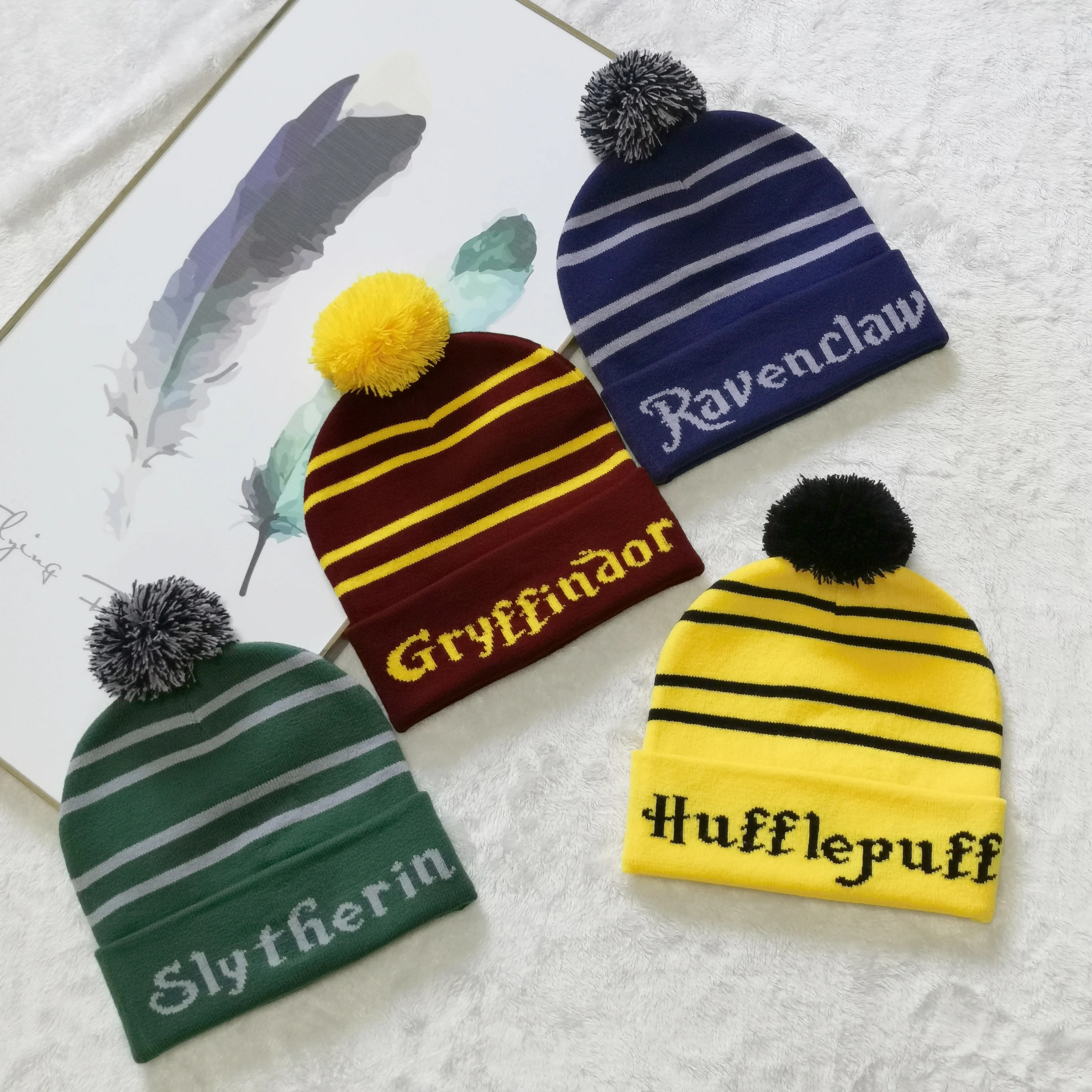 1-個-y2k-プレッピー二層アクリルニット帽子、ユニセックスストライプレターボールビーニー、アウトドアスポーツ冬帽子サーマルハットボンネット