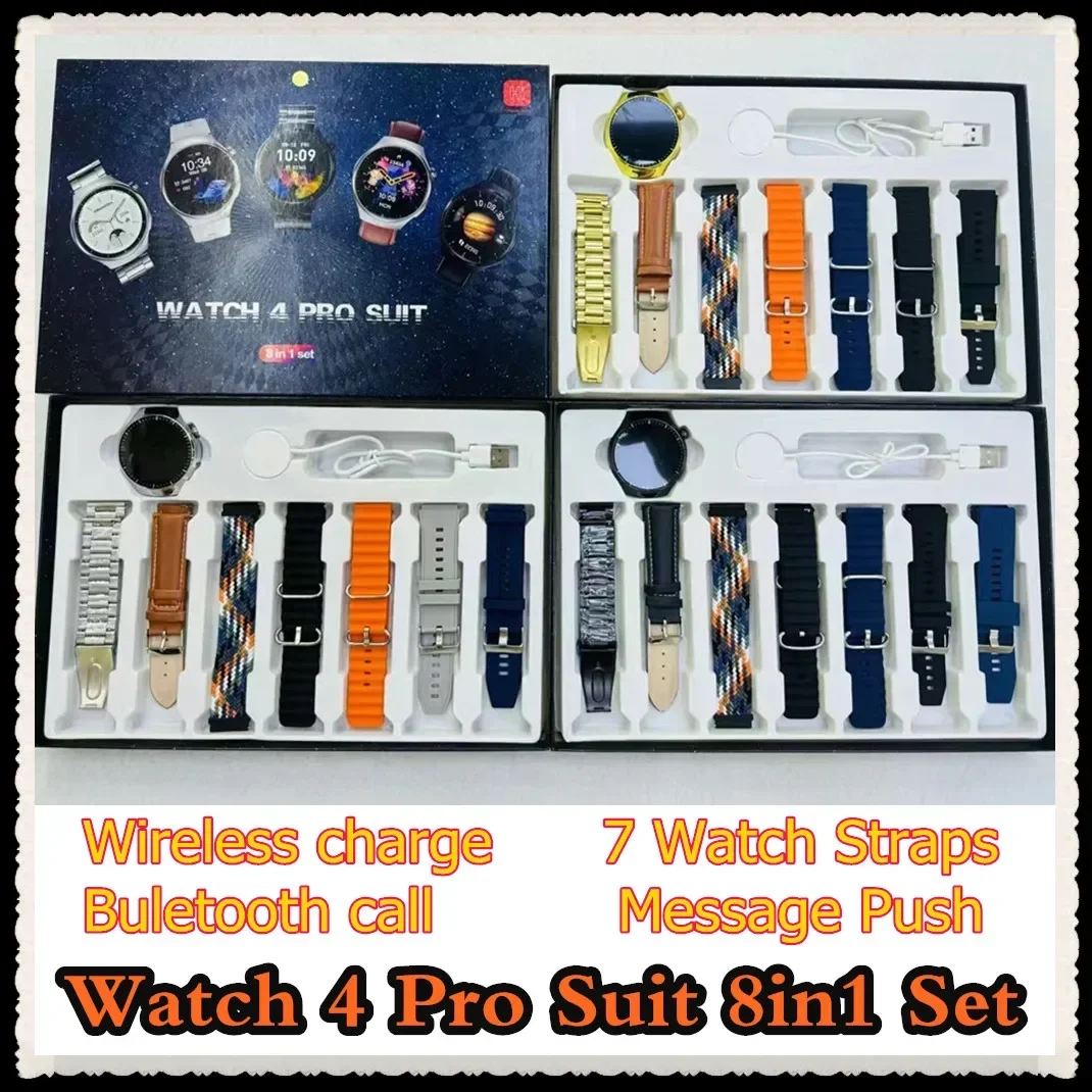 7 Straps Smart Watch GT4 Pro Men Women GPS Heart Rate Bluetooth Call  SmartWatch for Huaiwei Watch 4 Pro Digital Wristwatch