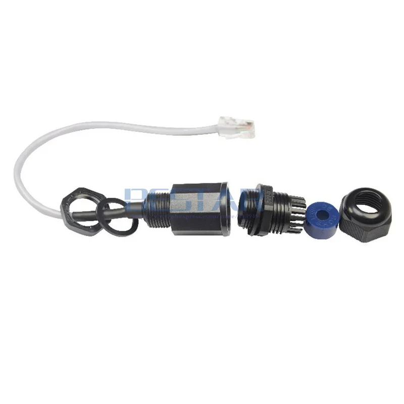 25cm 방수 RJ45 플러그 커넥터 CAT5E 이더넷 LAN 남성-여성 어댑터 케이블(M20 너트 포함) IP68 실외 AP 네트워크 액세스