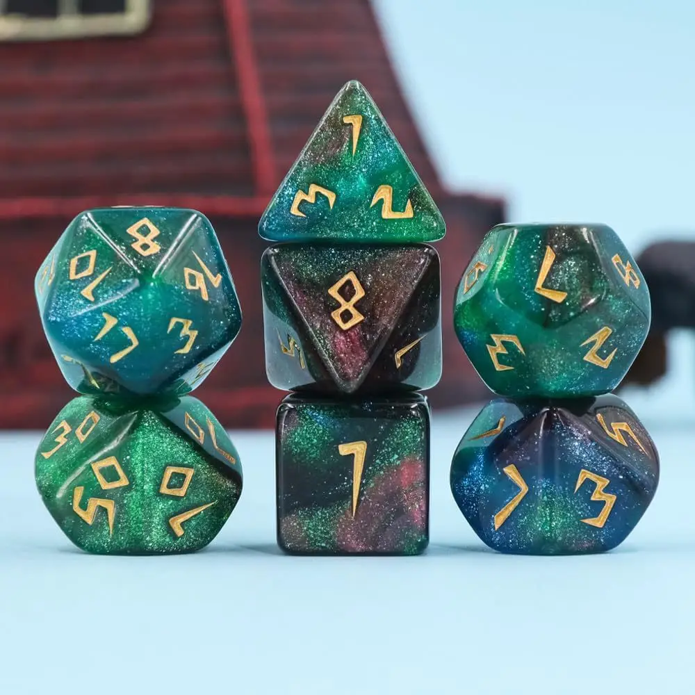 New Galaxy Polyhedral Dice Set DND RPG TRPG Games Dice Multi Faced Board Game Role-Playing Games Accessories Digital Dice 7pcs