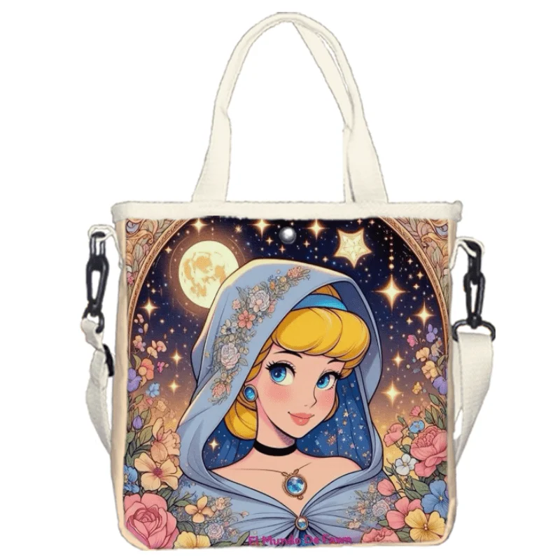 

1pc Cinderella cartoon printed shoulder bag under the starry sky, suitable for casual sports, daily commuting, ideal gift