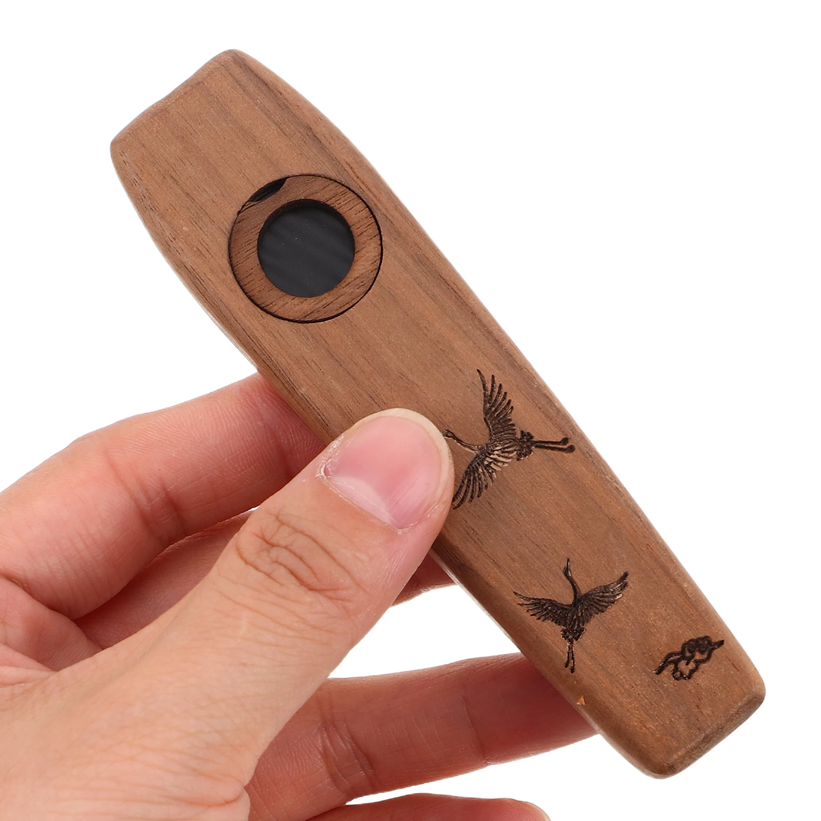 

Wooden Kazoo Flute Instrument for Adults Kids Mini Brown Child Sturdy Solid Wood Design Sound Quality Durability Music Genres