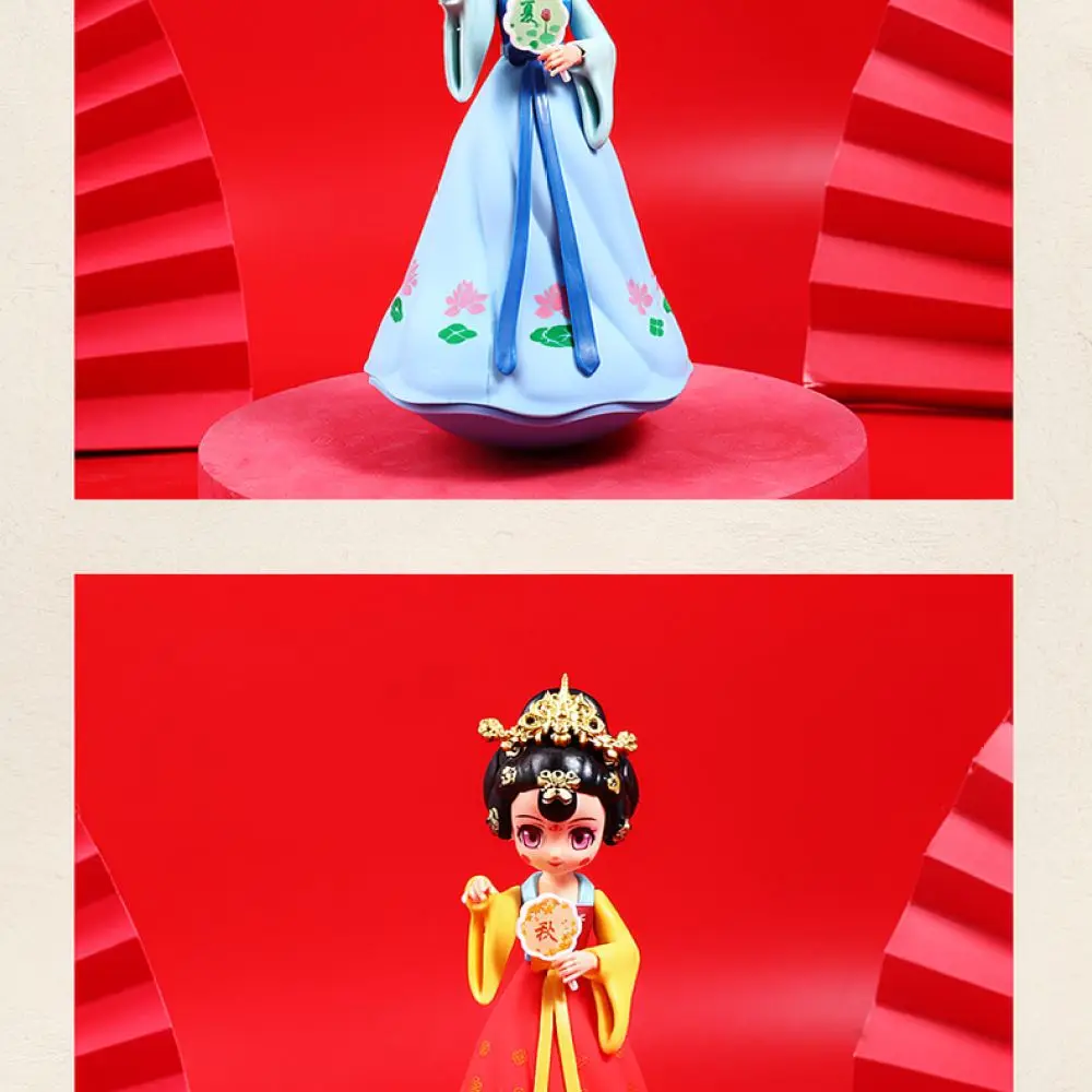 Elegant Desktop Roly Poly Ornament Chinese Tang Dynasty Style Figurine Creative Craft Home Office Decorative Gift Item