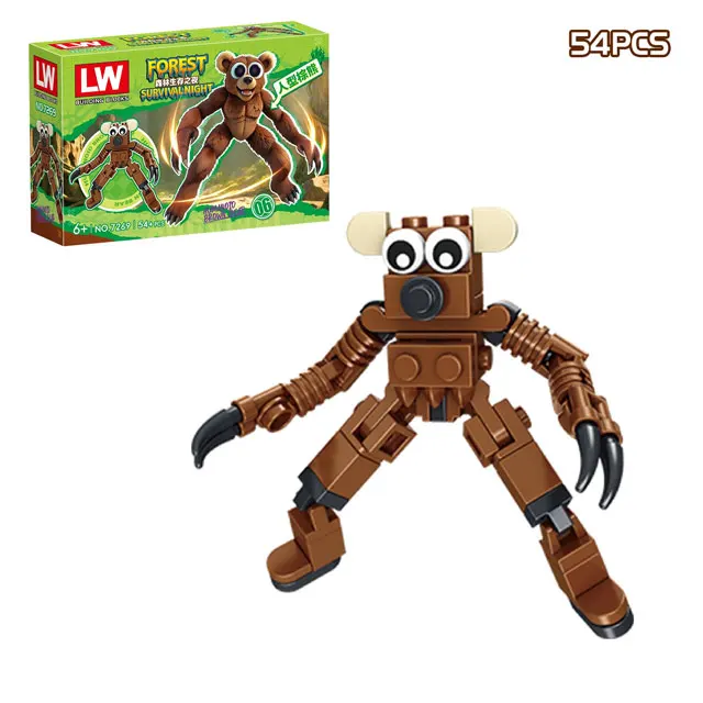 Nuevos bloques de construcción de ciervos de 99 noches en el bosque, personaje de jugador de cabra, modelo de monstruo, juguetes de ensamblaje de ladrillos para niños, regalo de Halloween