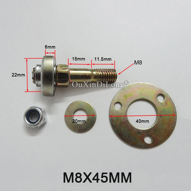 8Sets M8X45/M8X55 Metal Rocking Chair Bearings Connecting Screws Nut and Bolt Sets Smoothly Silent Rocking Chair Repair Parts