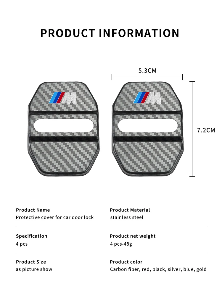 4 Uds pegatinas de cubierta de cerradura de puerta de coche para BMW 5 Series F20 F15 G11 X1 F48 X2 F39 X3 G01 X5 G05 G06 G07 G20 G32 6GT G30