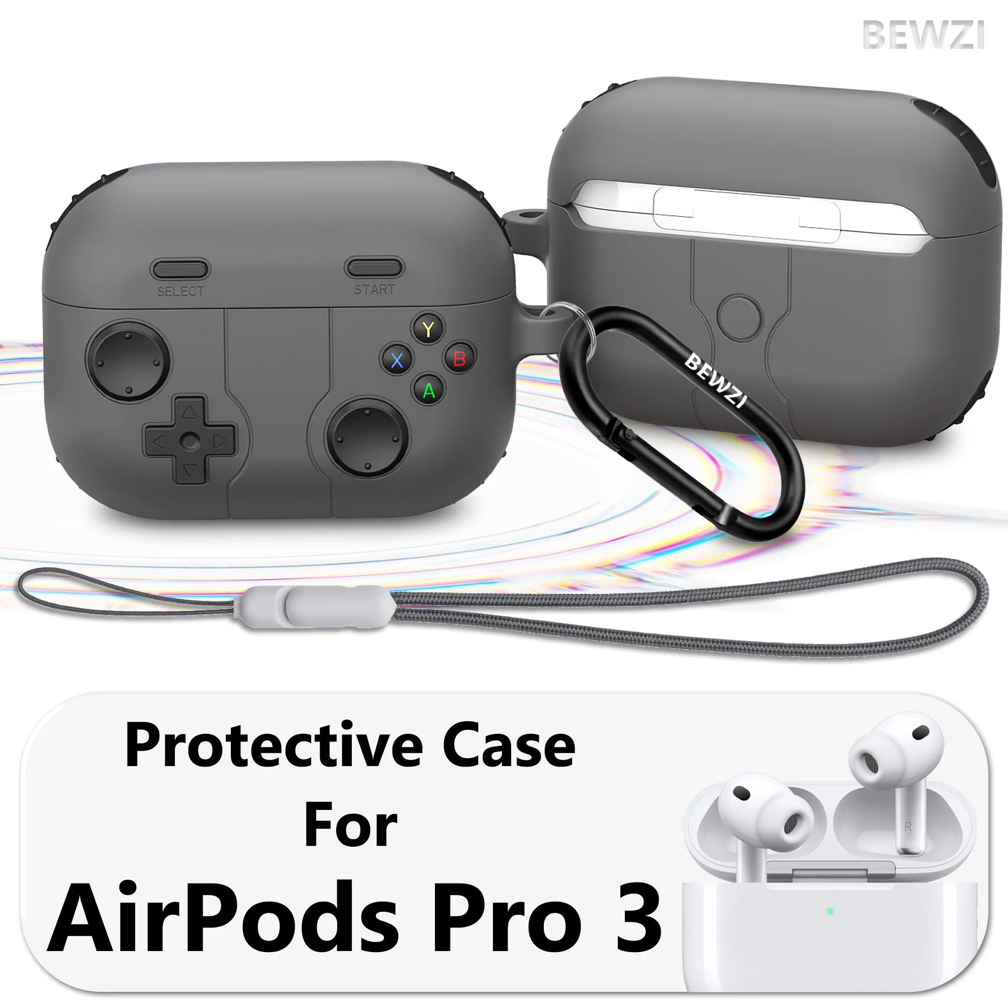 Schutzhülle für AirPods Pro3. Kreativitätsschutzhülle wird mit Lanyard und Haken für Apple AirPods Pro 3-Hülle geliefert
