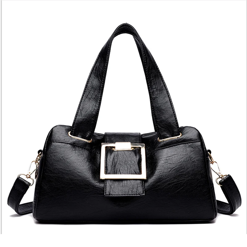 Vintage Soft Female Crossbody Shoulder Bags Designer Brand Ladies High Capacity Top-Handle Bags Women PU Leather Handbags