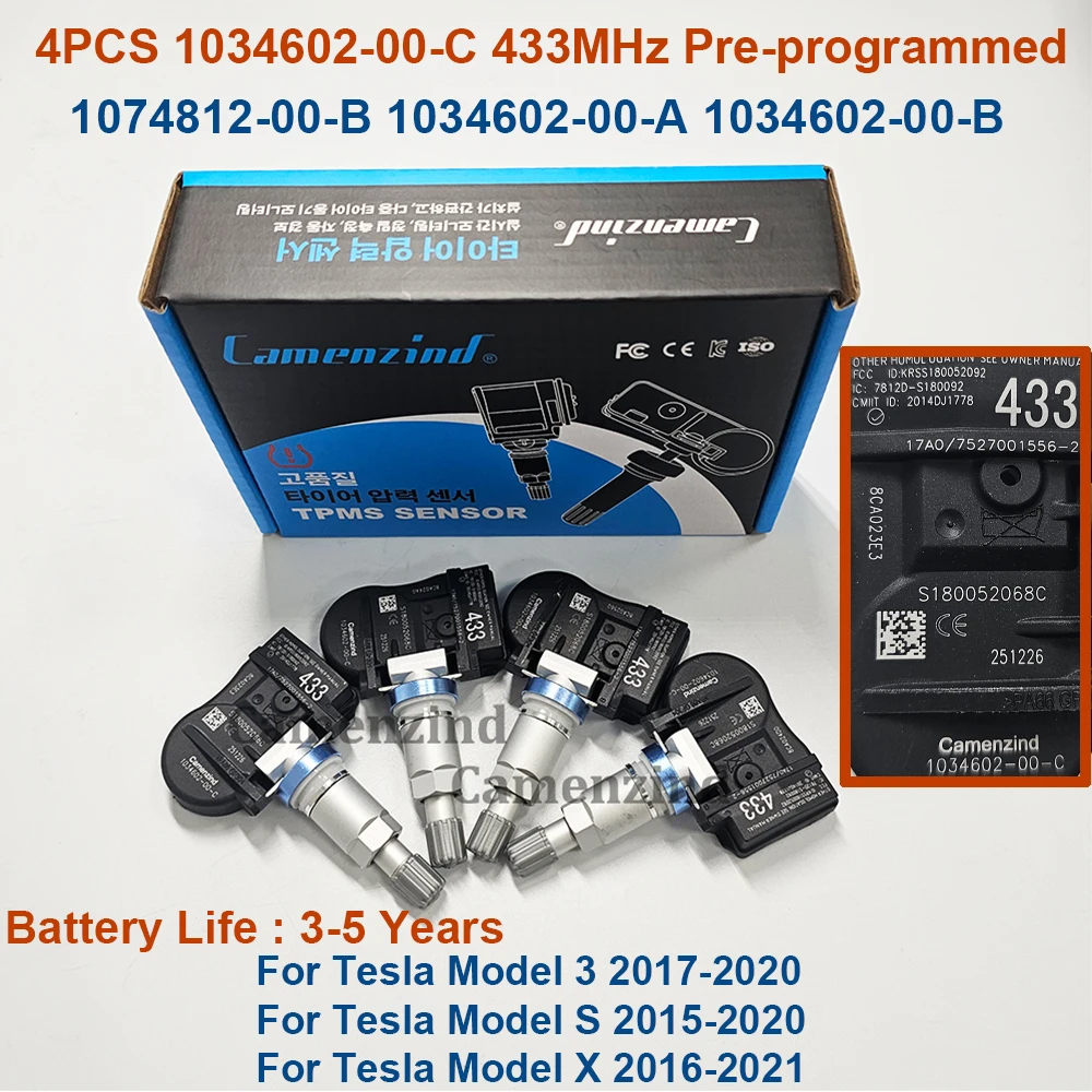 4Pcs 433Mhz Tpms Se…