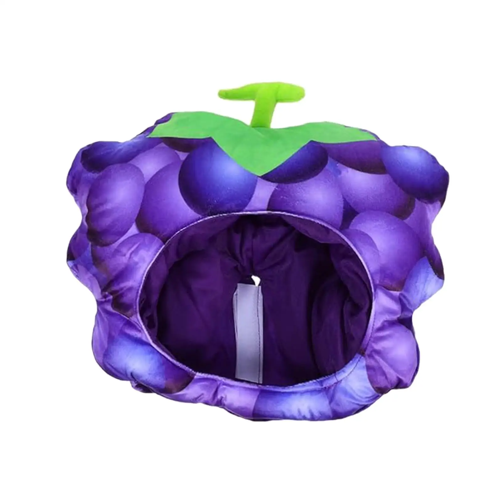 Grape Themed Headgear Hat Plush Lightweight Warm Decorative Fruit Headwear for Holidays Stage Show Party Supplies Festivals Gift