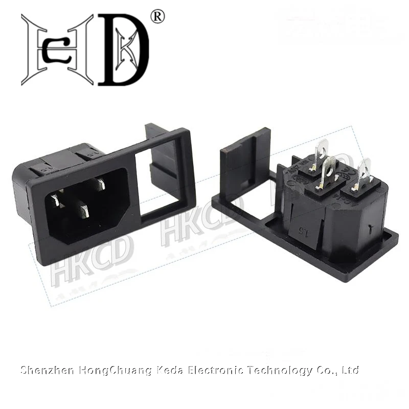 2pcs AC Triangular 2-in-1 Power Socket AC-14 Snap-In Soft Card-Type Adapter Power Cabinet Dual Charging Socket