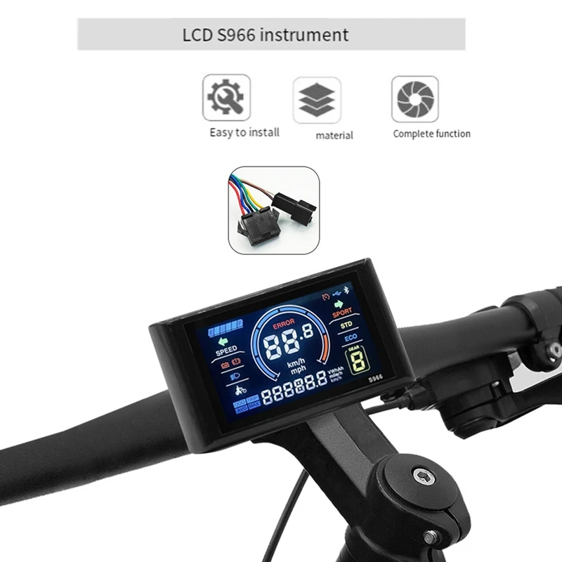 New-Mountain Vehicle Electric Bicycle Power Modified Accessories LED S966 Display Panel 40A Sine Wave Controller Brushless