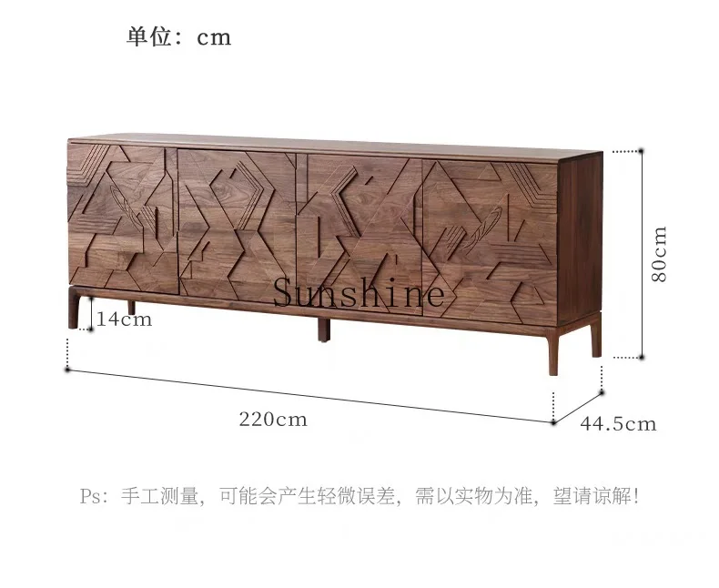 Solid wood dining side locker medieval style light luxury simple living room entrance furniture