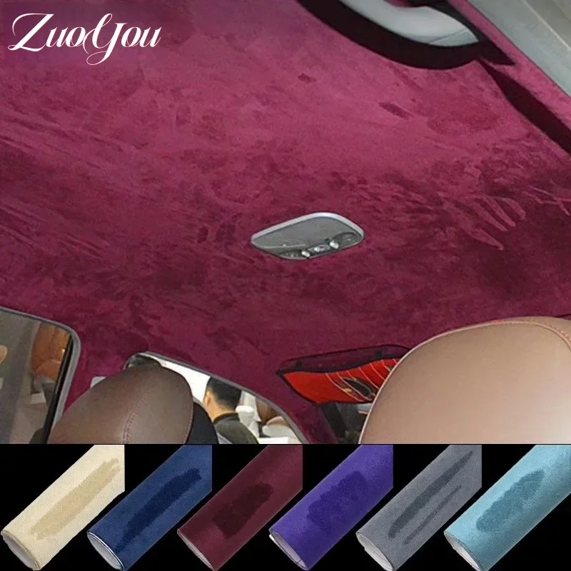 

Suede Leather Fabric Self-adhesive Auto Interior Door Workbench Decor Suede Wrap for Car Roof Upholstery Modification DIY