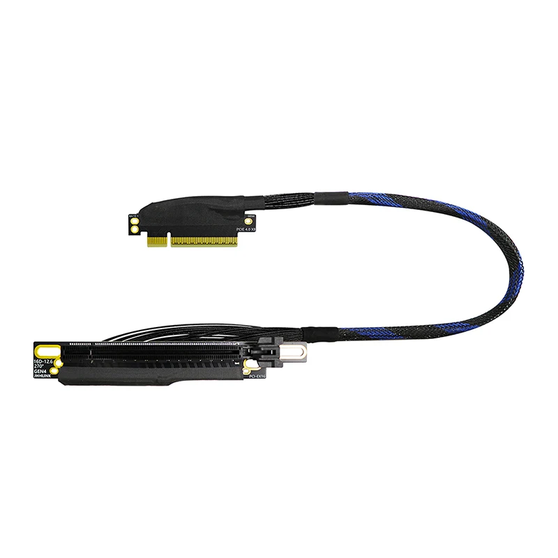 

PCIe 4.0 x8 to x16 / X8 Adapter Cable Slim Version Right/Left Bidirectional for AI Server Built-in GPU Extension Braided Cable