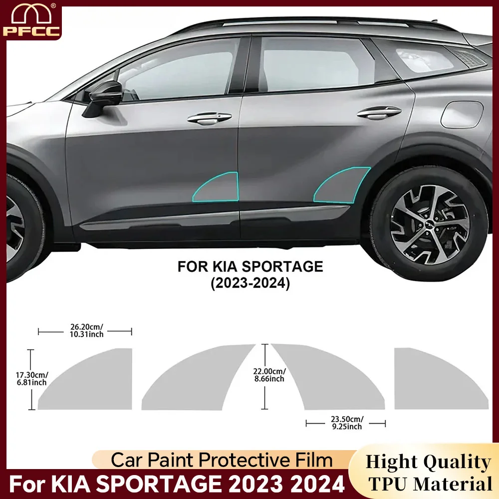 

For KIA SPORTAGE 2023 2024 Car Door Sills Triangle Protective Film TPU Anti-scratch Refit Sticker Paint Protection Accessories