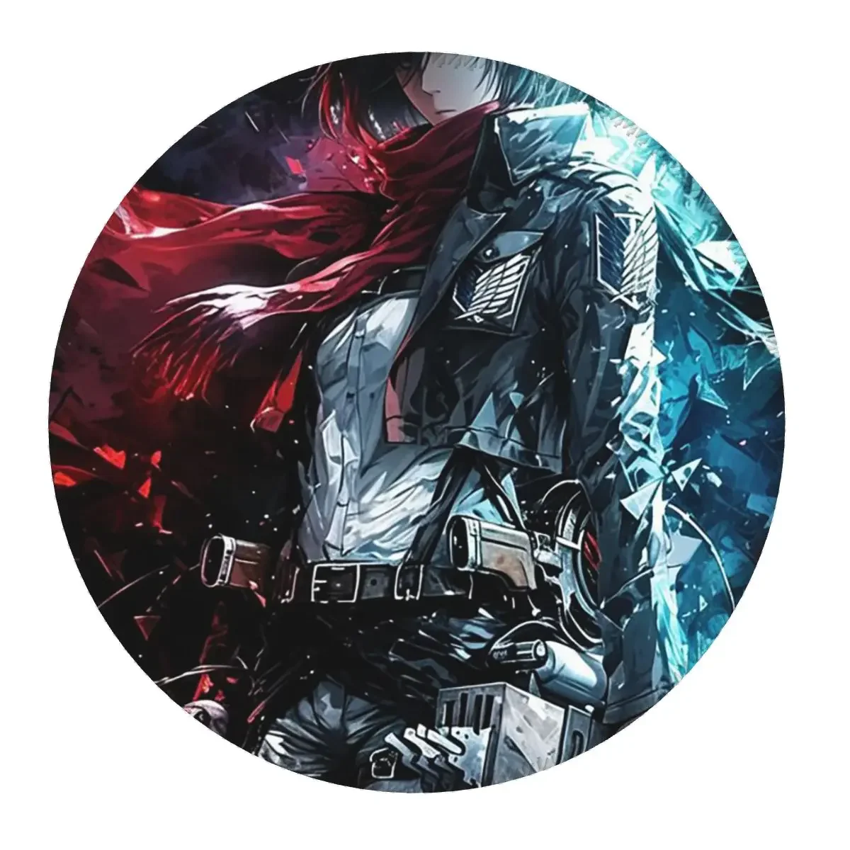 Anime Attack On Titan Mikasa Ackerman Round Mouse Pad Computer Keyboard Mouse Mat Gamer Laptop Desk Mat Office Accessories Table
