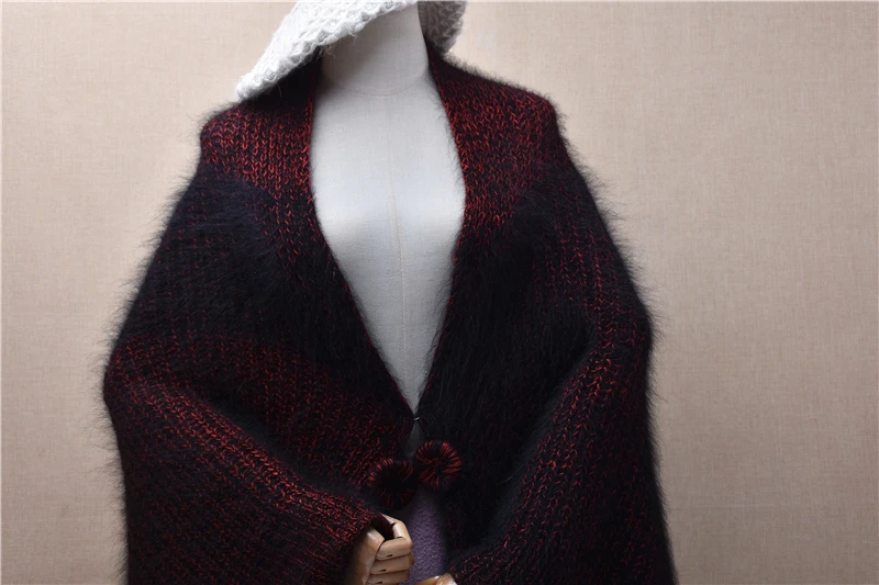 Women Mujer Autumn Winter Clothing Fashion Hairy Mink Cashmere Knitted Loose Mantle Cloak Angora Fur Sweater Jacket Pull Tops