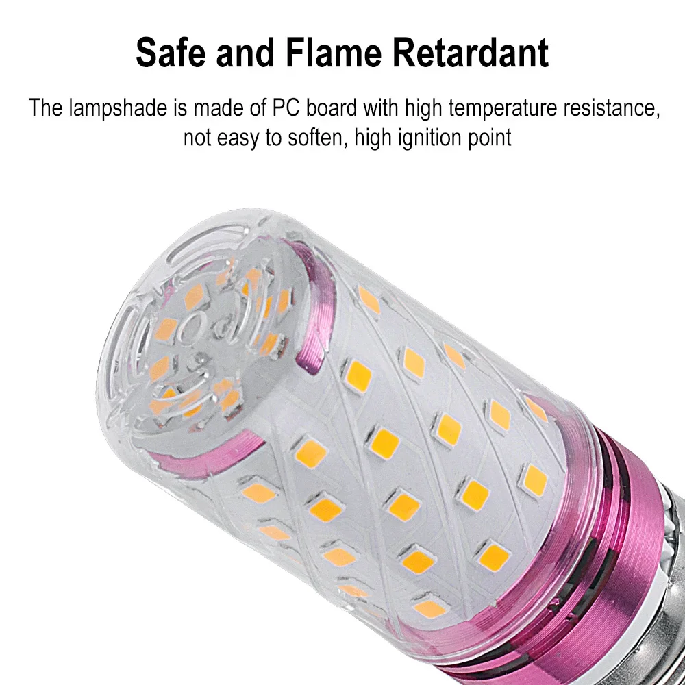 BORUiT E27 12W LED Colorful Corn Light AC220V Warm Golden Light Decorative Light For Indoor Chandelier Showcase Lighting Lamp