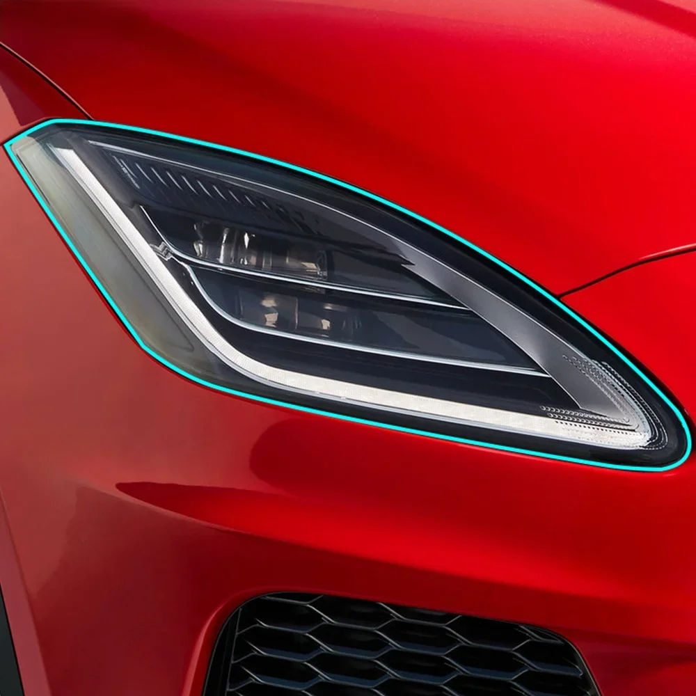 Car Headlight Protective Film Headlamp Transparent Black TPU Sticker For Jaguar E-Pace F-Pace F-Type I-Pace XE XJ Accessories