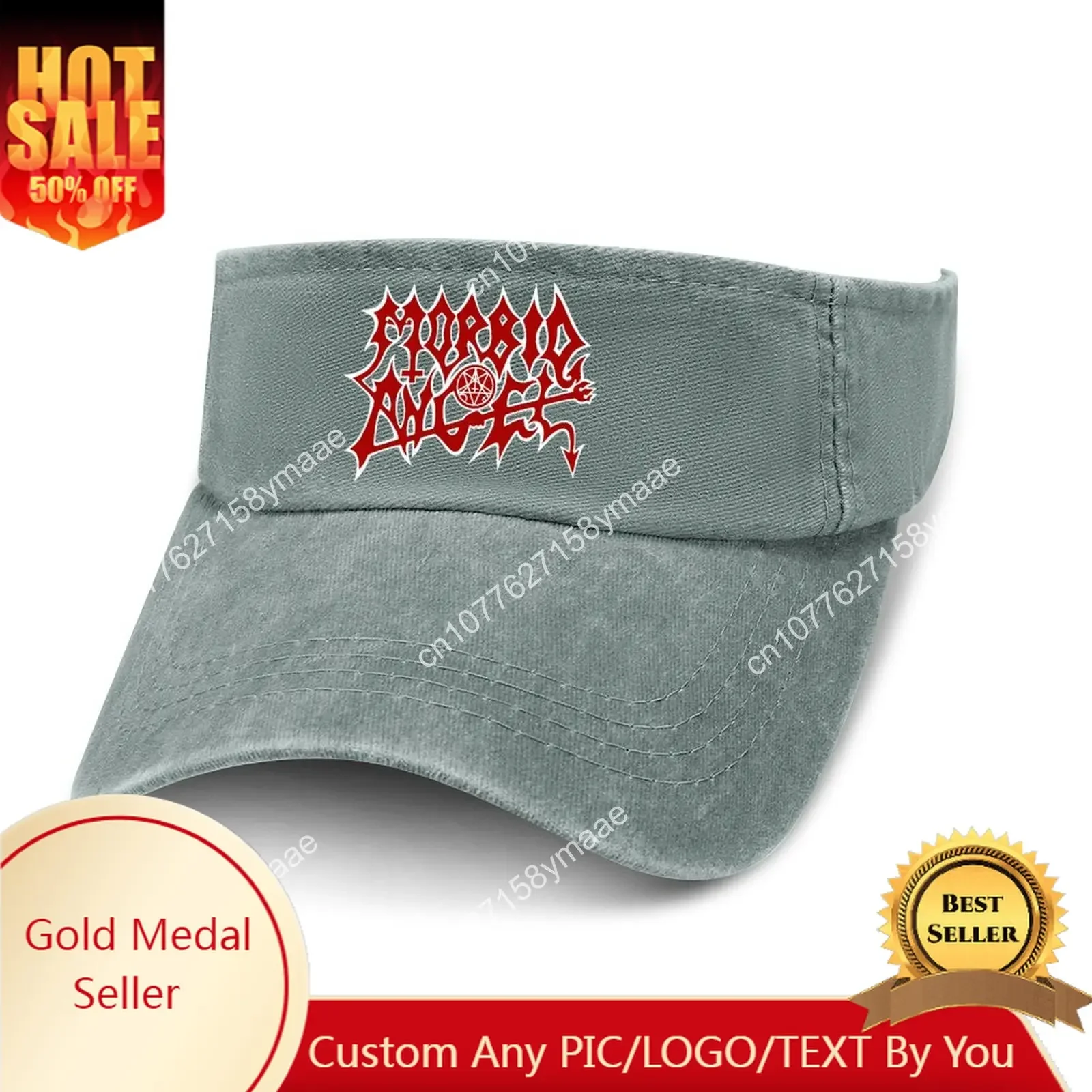 

Morbid Angel Sun Visor Leaky Top Cowboy Hats Mens Womens Customize DIY Cap Sports Baseball Tennis Golf Caps Empty Open Top Hat