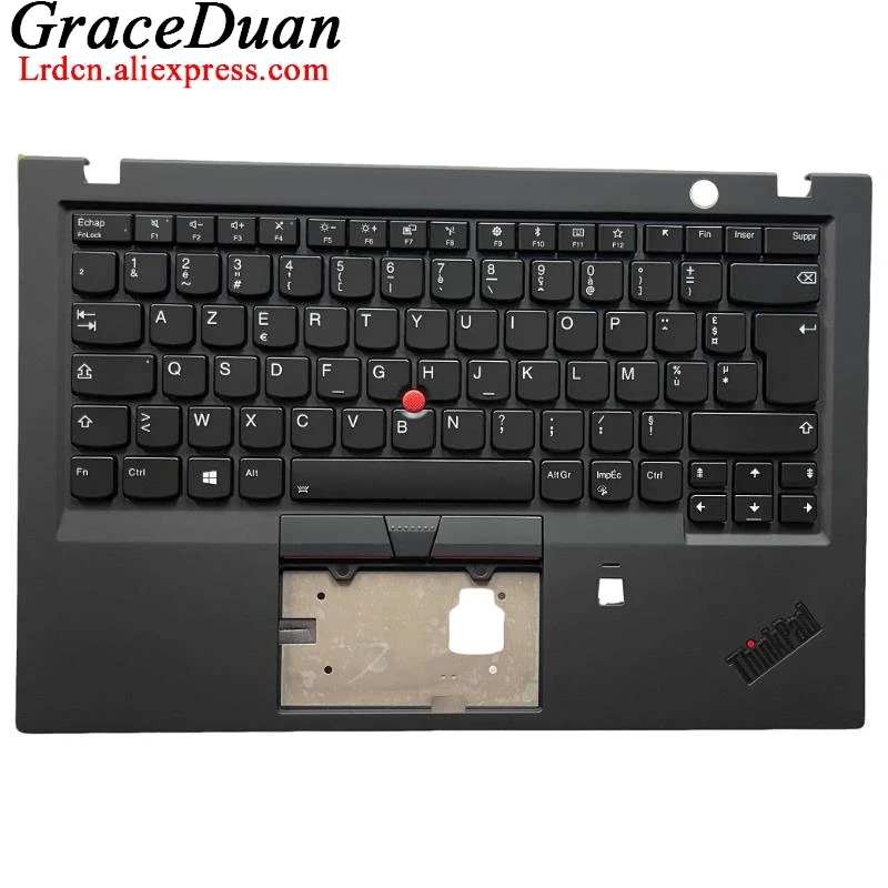 

FR French Black Keyboard Upper Case Palmrest Shell Cover For Lenovo Thinkpad X1 Carbon 6th Gen6 G6 01YR540 01YR612 01YR576 01YR6