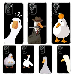 Cartoon Doubt Duck Phone Case For Xiaomi Redmi Note 12 4G 11 10 Pro 5G 10C 10S 9S 9 9T 8T 9C 9A 8 8A 7 K50 K40 Gaming Cover