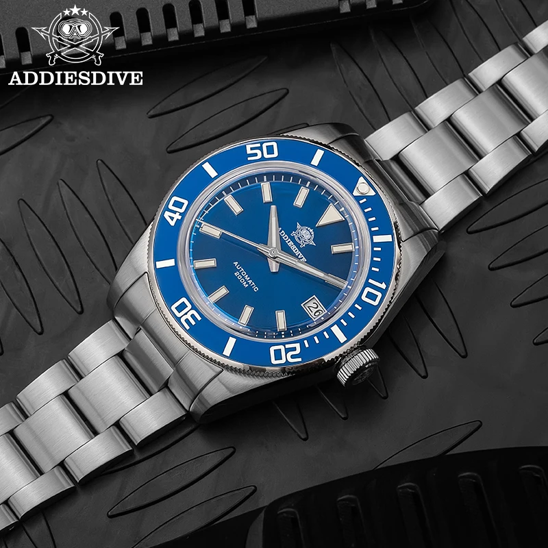ADDIESDIVE Sapphire Diving Watch Bubble Mirror Pot Cover Glass Luminous 200m Waterproof Automatic Mechanical Watches For Men NEW
