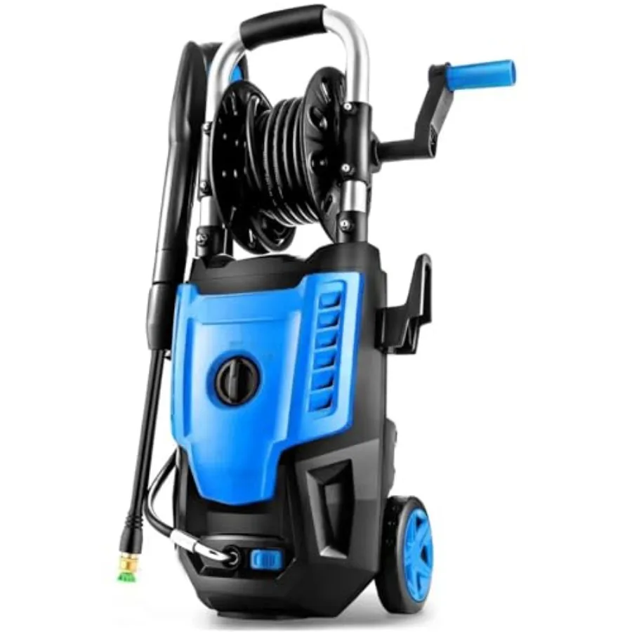 

Мощная мойка высокого давления с 4 насадками и бутылкой для моющего средства, для ограждений и патио, светло-голубая