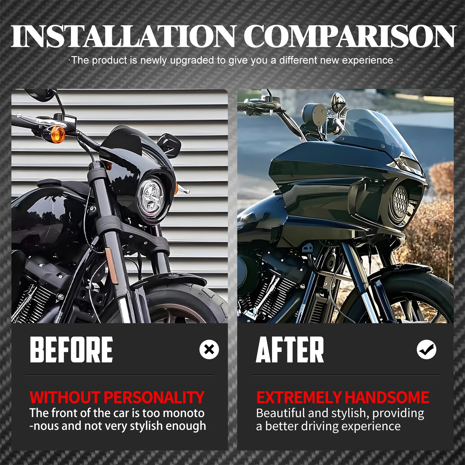Motorcycle Headlight Fairing Cover Front Mask Head Light Mount Kit For Harley Softail 2018-up Low Rider 2022-2025 Dyna 2006-2017