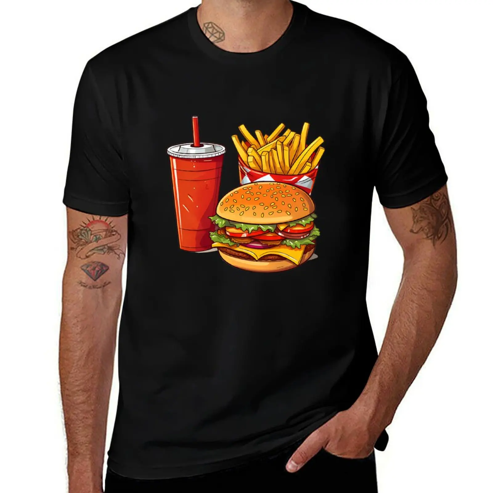 

BURGER COMBO T-Shirt t shirt man cotton t shirts for man pack white T-Shirt