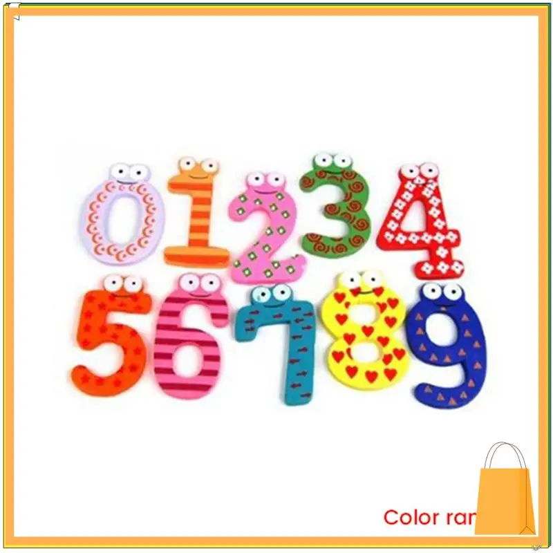 L52A-3X Funky Fun Colorful Magnetic Numbers Wooden Fridge Magnets Kids Educational Toys