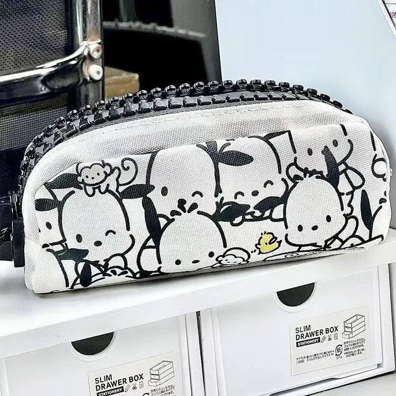 Anime Kawaii Sanrio Pen Bag Cute Pochacco Cartoon Student Pencil Box Stationery Case Large Capacity Cosmetics Storage Bag Gifts