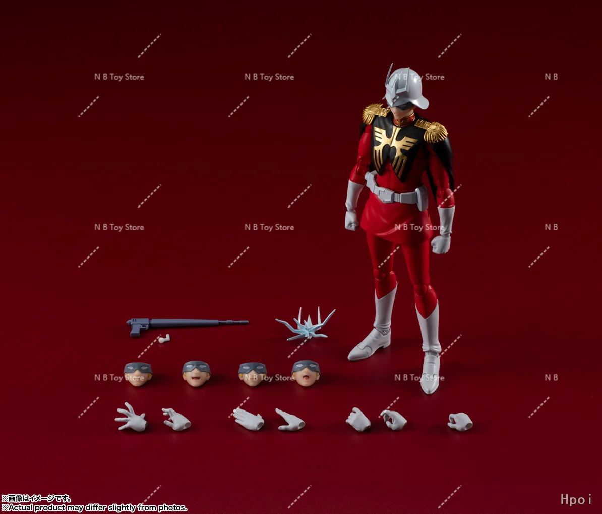 오리지널 반다이 S.H.Figuarts SHF 샤르 아즈나블 모빌 슈트 레드 코멧 제온 공국의 에이스 파일럿 재고 모델 장난감