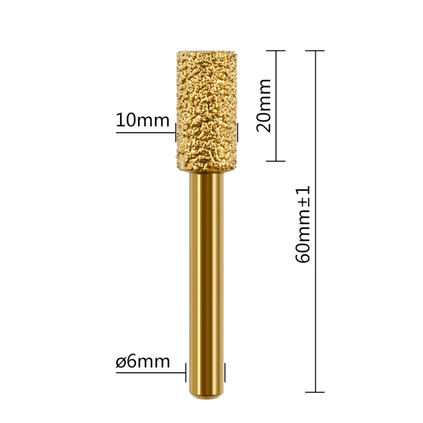 Cabezal de molienda de cilindro de broca de molienda, 3 uds., para moler cerámica, tallado de vidrio
