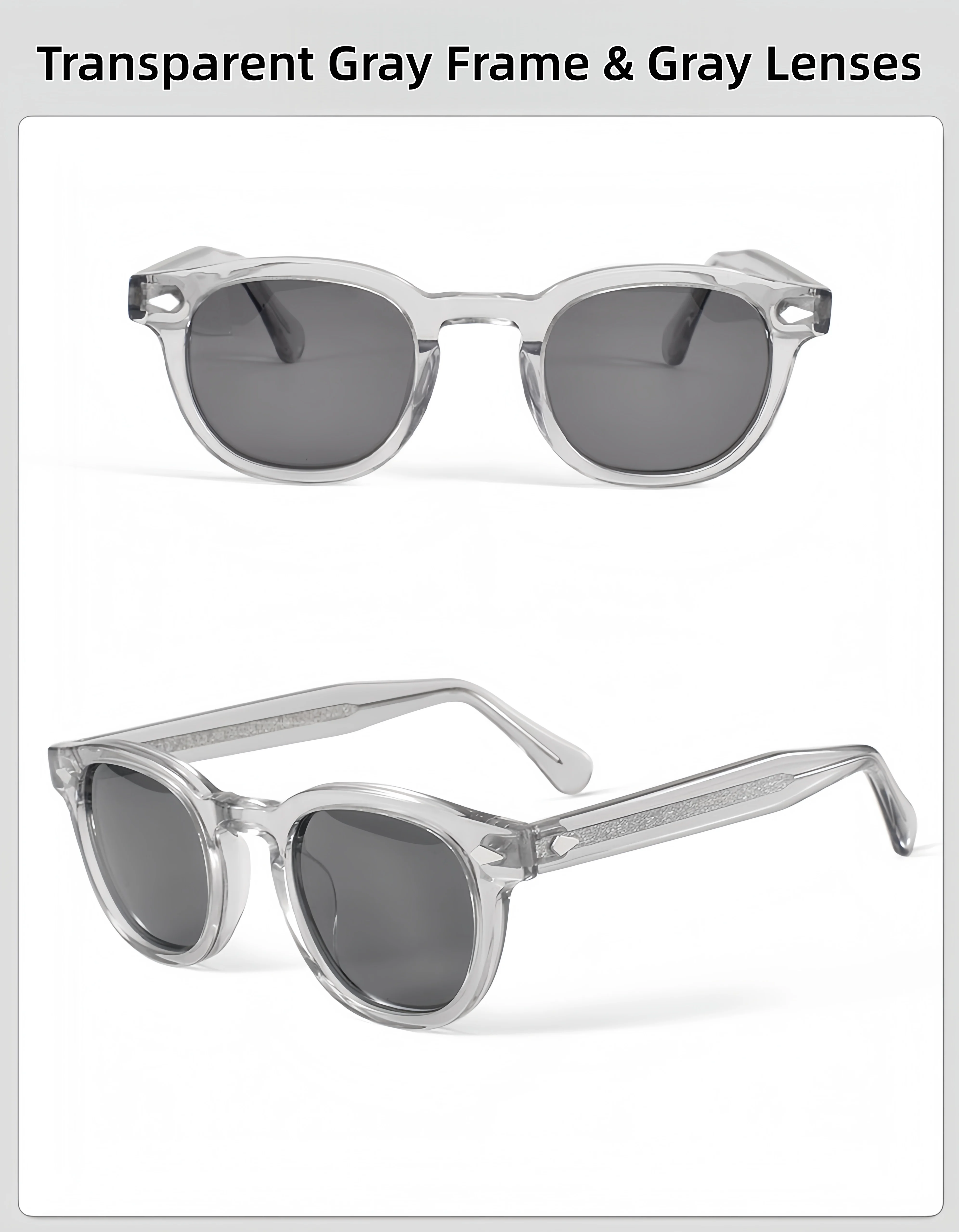 LEMTOSH Style Premium Moscot Design Klassische Retro-Sonnenbrille aus quadratischem Acetat, polarisiert, UV-Schutz für den Außenbereich, für Damen und Herren – Detail 10