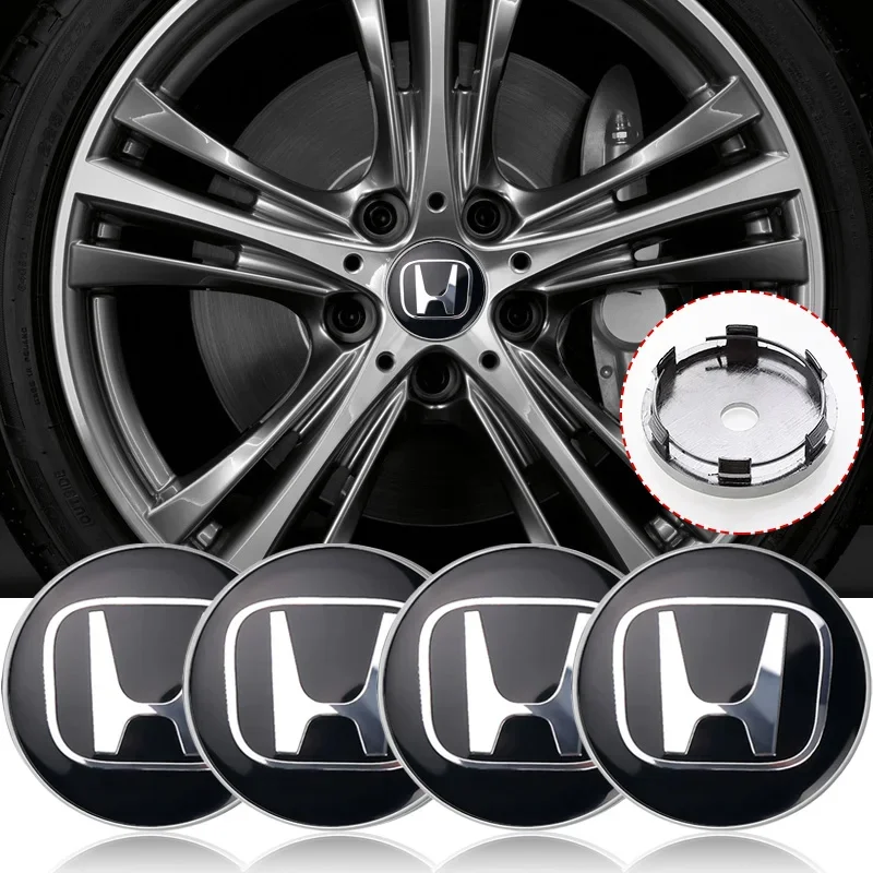 

4pcs 60mm Car Wheel Center Hub Cap Rim Cover Emblem Stickers For Honda Civic Accord CRV HRV Fit Jazz City Odyssey Jade Vezel