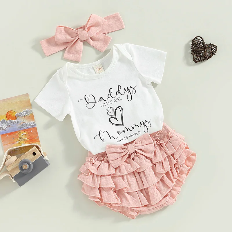 Baby Girl Heart Print Outfit Set 1