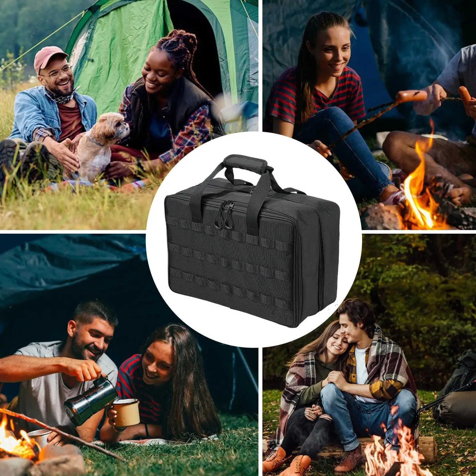 

Контейнеры для хранения кемпинга, сверхмощный водонепроницаемый органайзер, 46 л, уличная сумка для кемпинга с застежкой-молнией для походов на открытом воздухе, пляжных пикников