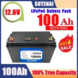 12V 100Ah Lithium Iron Phosphate Battery LiFePO4 Built-in BMS LiFePO4 Battery for Solar Power System RV House Trolling Motor