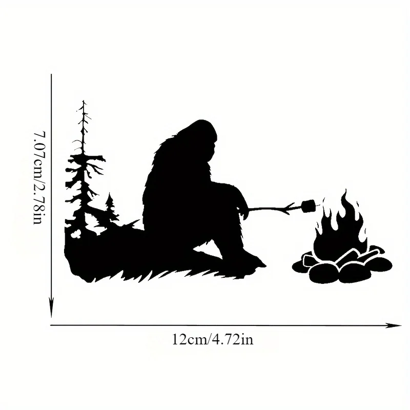 1 pc Car Body Sasquatch Campfire Auto Stickers On The Car For Car Body Decor Funny Motorcycle Car Styling Vinyl Stickers On Car