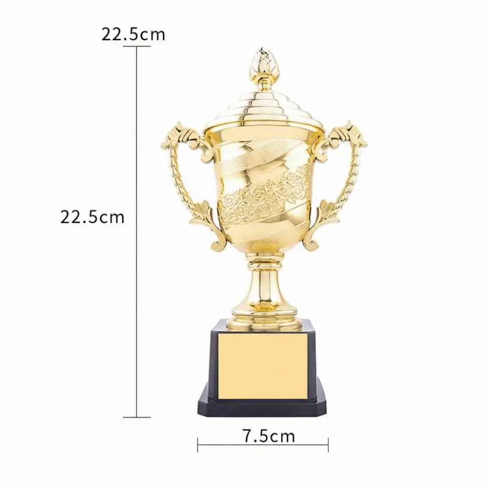 New Gold Gold Trophy Awards Magnolia Rose Prize Cup School Rewarding Supply Plastic Award Cup for Team Sport Competition