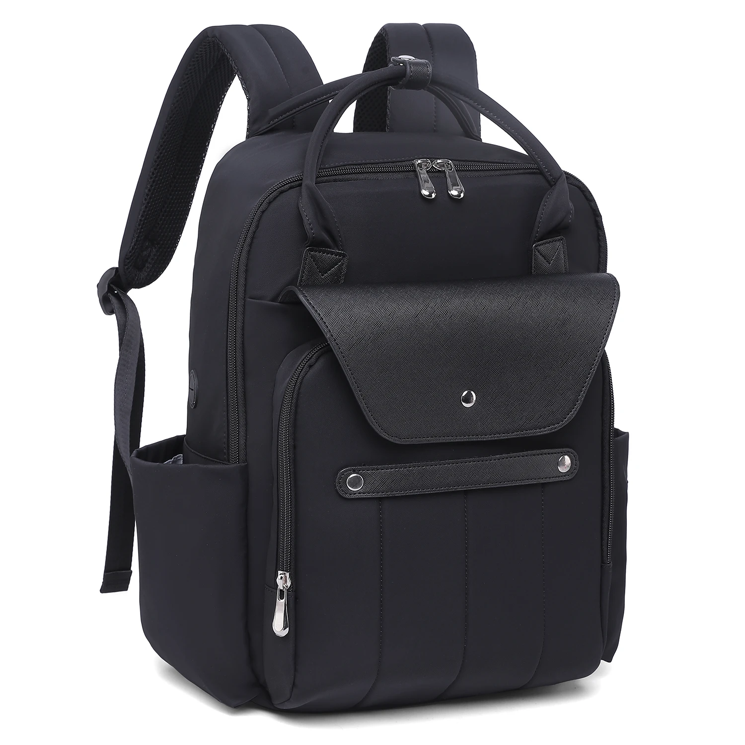 حقيبة ظهر للكمبيوتر المحمول للرجال والنساء حقيبة ظهر للمعلم مع فتحة كابل شحن، حقيبة كمبيوتر محمول مقاس 15.6 بوصة، حقيبة عمل رفيعة #1