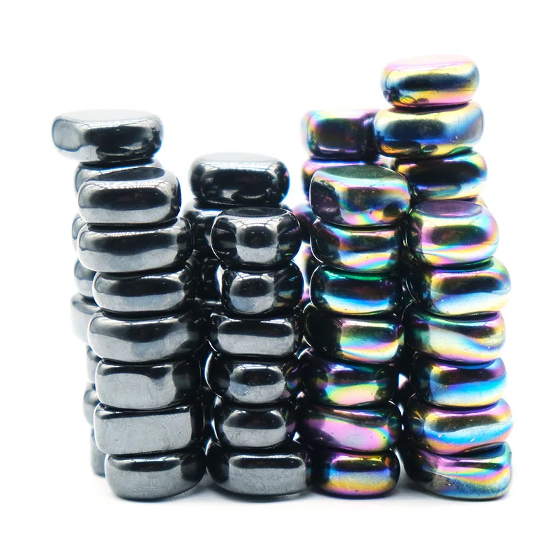 مغناطيس أسود ملون مصقول لودستون مغناطيسي حجر النخيل المعادن المغناطيسية شفاء حقل الجسم توازن الطاقة مغناطيس الثلاجة #1